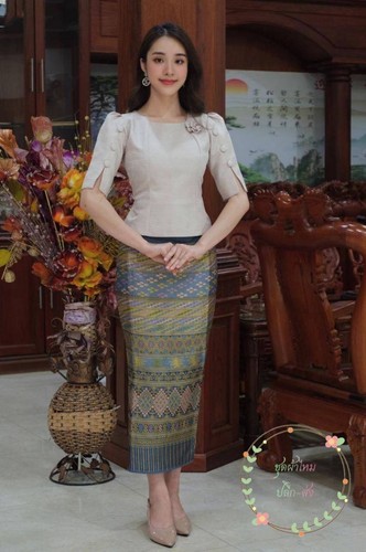 THAI TRADITIONAL BLOUSE SHIRTS LAOS SILK - AVAILABLE IN CHEST SIZE 32" - 46" - Picture 19 of 24