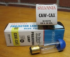 2 sylvania caw cax projector lamp 50 watts 120v 50 hrs blue top light