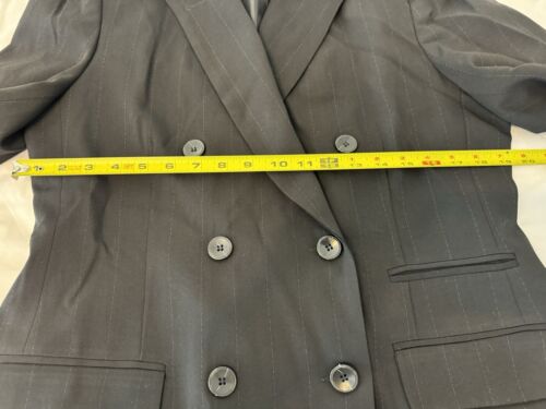 VTG 90's Barry Bricken Black Pinstripe Double Breasted Women's Pantsuit (SZ-12) - Picture 12 of 24