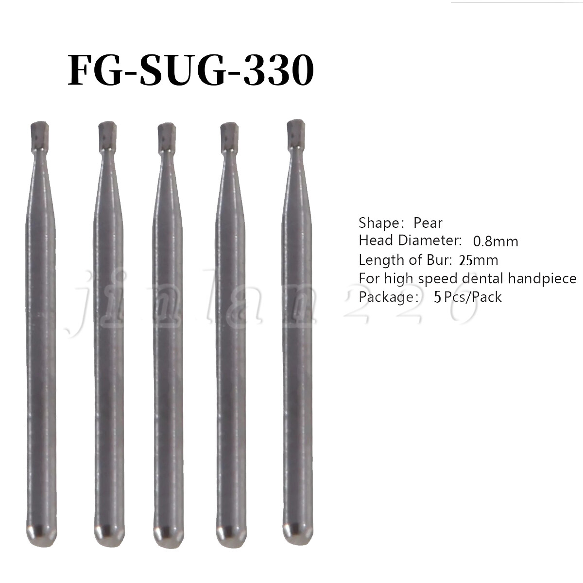 Dental Carbide Bur FG 330L Pear Long Head. Made in China 25mm