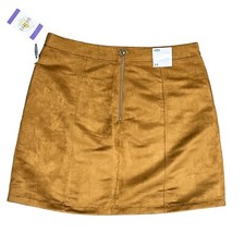 NWT Old Navy Womens 14 Faux Sued Utility A-Line Mini Skirt Make Cents Pockets