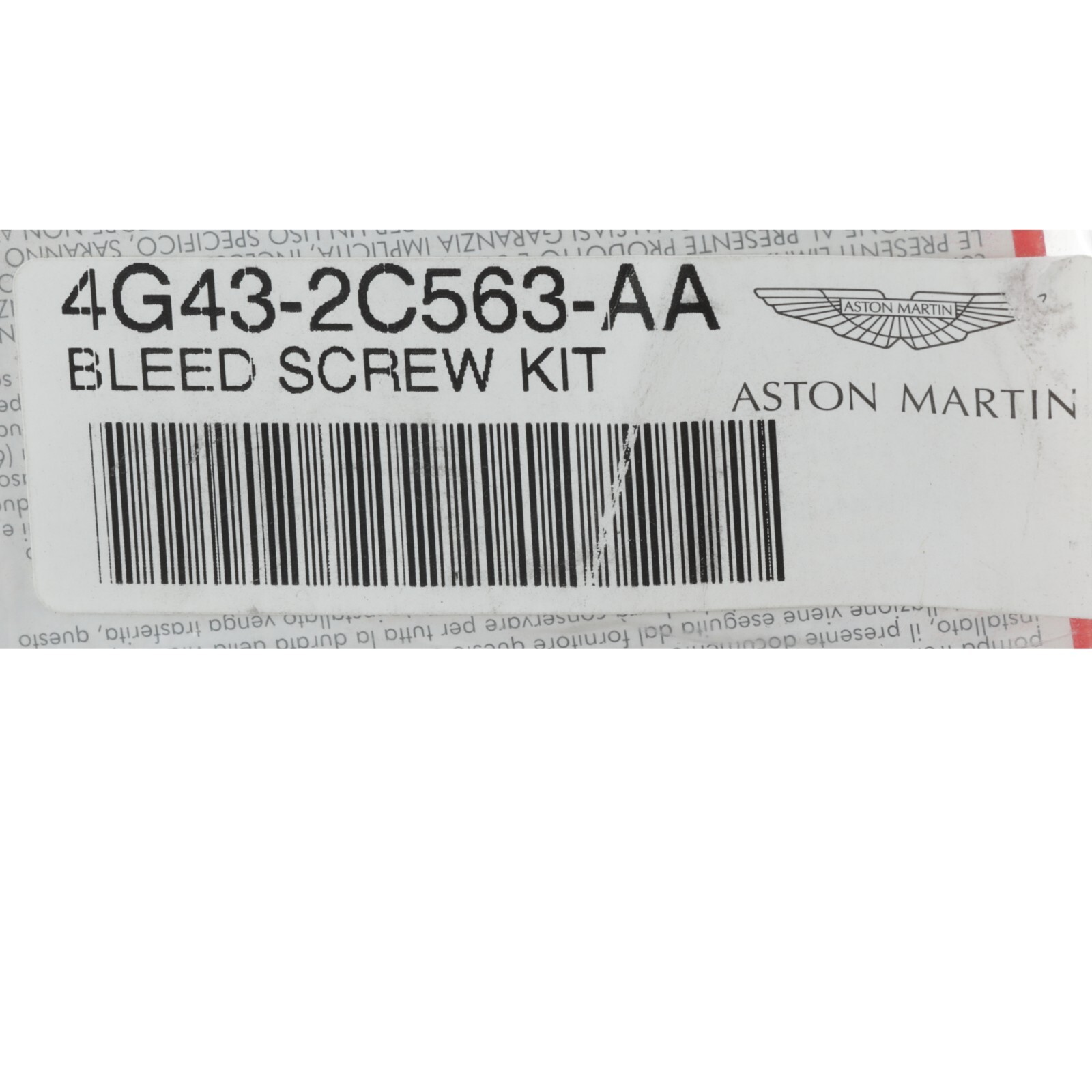 GENUINE ASTON MARTIN BLEED SCREW KIT OEM NEW 4G43-2C563-AA
