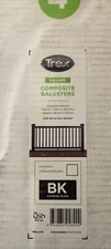 Trex Transcend® Square Composite Baluster in 36" Rails Charcoal Black 16 Pieces