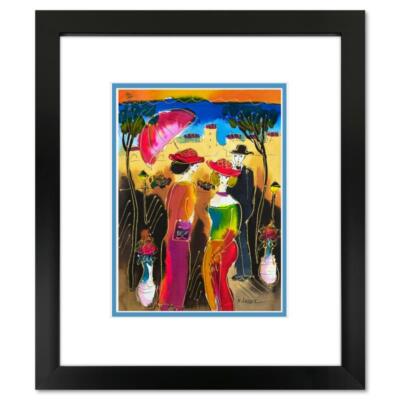Moshe Leider, Framed Original Mixed Media Watercolor Painting, Hand Signed