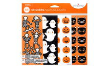 American Greetings HALLOWEEN Stickers SKELETONS, GHOSTS, PUMPKINS  CATS - 68ct