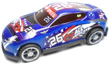 MADE IN CHINA ALL AMERICAN RACING #26 BLUE 2 5/8" PLASTIC PULLBACK RACE CAR