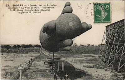 Postcard PC AVIATION LE BALLON DIRIGABLE ''LA VILLE DE PARIS'' (b24555)