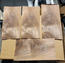 Set of 4 Figured Walnut thin Veneers Raw Hardwood Headstock Woodworking 