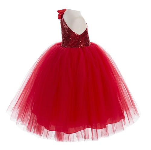 One-Shoulder Sequins Tutu Flower Girl Dresses Pageant Dress Tutu Dress Communion - Picture 17 of 77