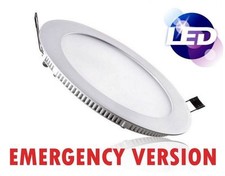 LED Emergency Panel Light 12W Suspended Ceiling Round Lamp 6400K Daylight White