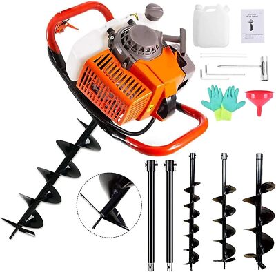72CC Post Hole Digger Earth Digger Gas Power Post Hole Digger Manual / 4'' 8'' 12''