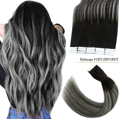 Thick 60PCS Glue Tape In Real Remy Human Hair Extensions Skin Weft Double Drawn