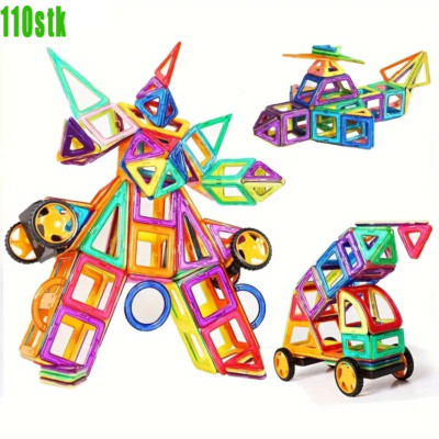 110PCS Blocks Magnetic Building Kinder Spielzeug Magnetische Bausteine Blöcke DE