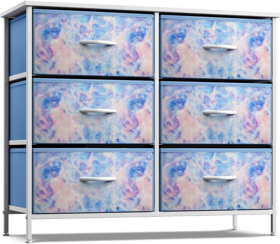 Cómoda para niños 6 cajones - Marco de acero, tapa de madera - Almacenamiento versátil - 6 cajones Foto 3 de 4