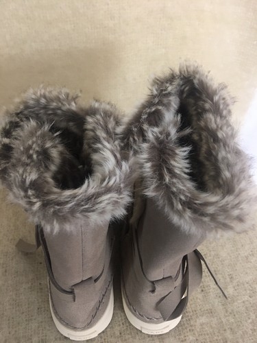 TOMS Boots Taupe Suede Faux Fur Ankle women’s Size US 7 EU 37 *NEW No Box - Picture 9 of 12