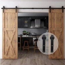 4-20FT Steel Sliding Barn Wood Door Hardware Closet Track System Single/Double