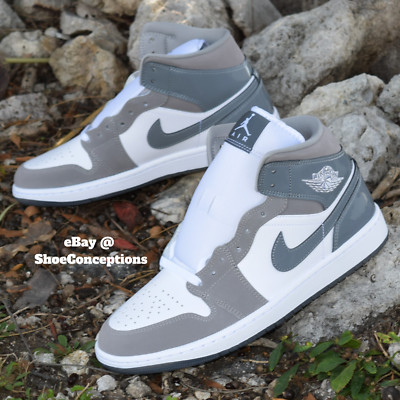 Nike Air Jordan 1 Mid SE Shoes White Cool Gray HF3216-100 Men's Sizes NEW