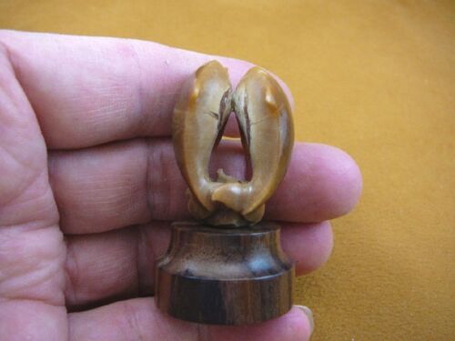tb-dolph-15) Dolphins pair Dolphin TAGUA NUT palm figurine Bali detailed - Picture 2 of 3