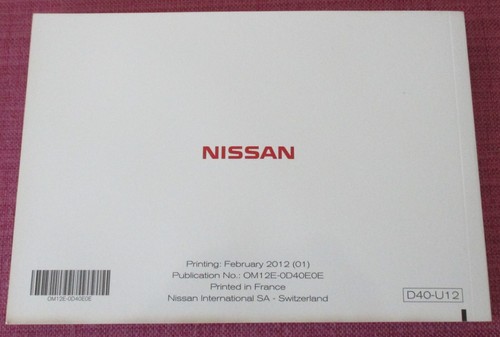 (2012 PRINT) NISSAN NAVARA (2010 - 2015) OWNERS MANUAL - HANDBOOK - USER GUIDE - Picture 6 of 9
