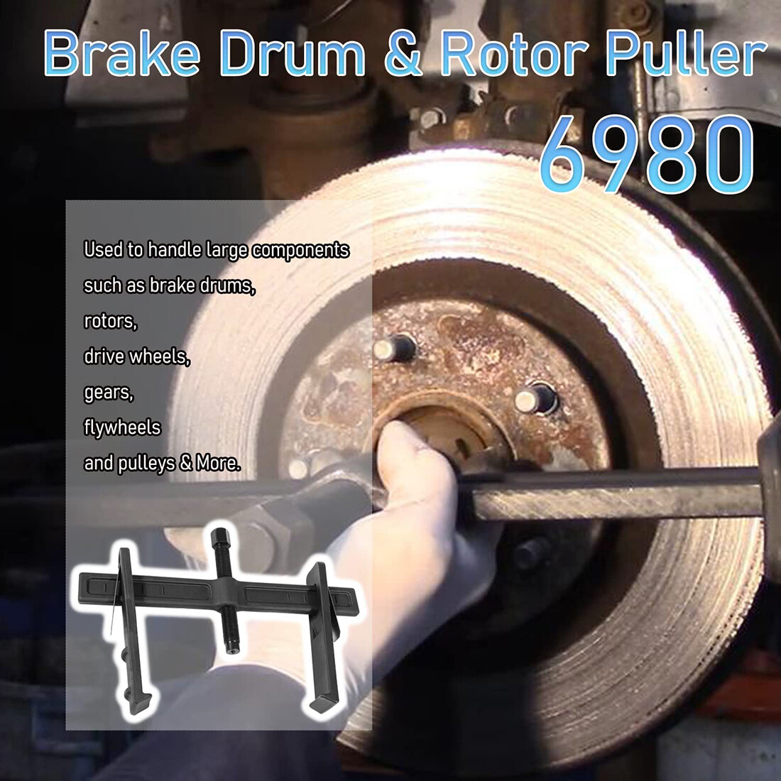 6980 Heavy Duty Brake Drum and Rotor Puller For Drive Wheel Gear