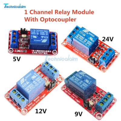 DC5V/9V/12V/24V 1 Channel Optocoupler Relay Module Support High Low Trigger