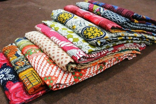 Wholesale Lot 5 PC Blanket kantha Quilt Handmade Vintage Kantha Bedspread Throw - Picture 2 of 6