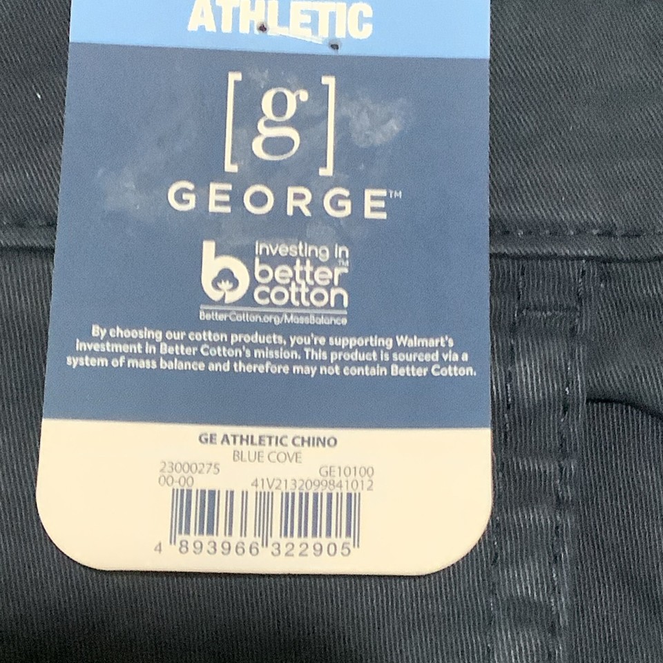 George - Men's Athletic Tapered Chino Pants - Blue Cove - 30x32 | eBay