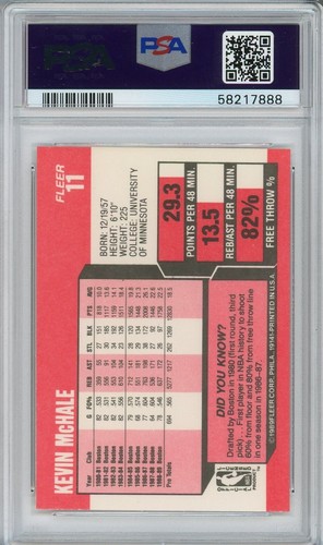 1989 Fleer #11 Kevin McHale PSA 8 - Picture 2 of 2