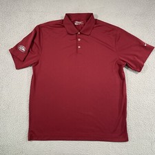 Nike Golf Mens XL Polo Shirt Merlot Red Short Sleeve Dri Fit Tour Performance