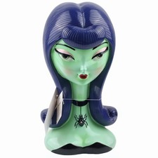 Cabeza Busto Bruja Bella Lux 13" LED Verde Púrpura Frankenstein Monstruo Alien