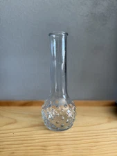 Clear Glass Hobnail Bud Vase 09 USA 8.5” Tall