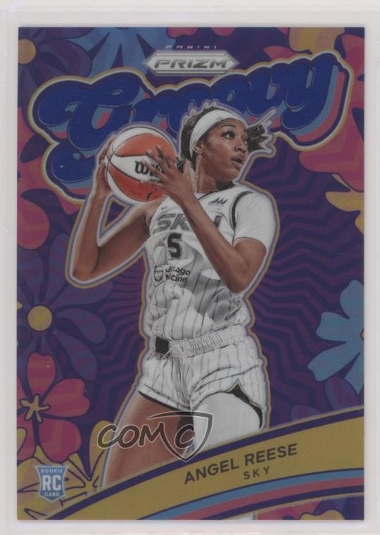 2024 Panini Prizm WNBA Groovy Blue Prizm 19/49 Angel Reese #12 Rookie RC 10h2