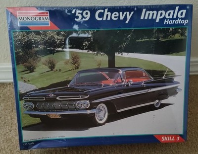 M36  Sealed Factory Monogram  59 Chevy Impala Hardtop Model Kit 1:25