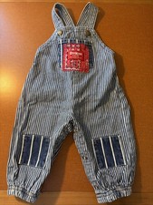 Vtg OshKosh B'gosh Overalls Railroad Hickory Stripe Bandana 6-9 Mo 100 Cotton