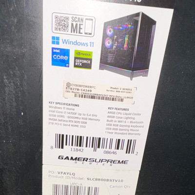 CyberPowerPC Gamer Supreme C Series i7-14th Gen RTX 5070 32GB 2TB SSD W11