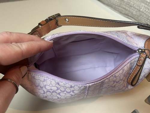 COACH Z Soho Mini Signature Top Handle Lilac Bag | Pastel Color Y2K Style - Picture 9 of 13