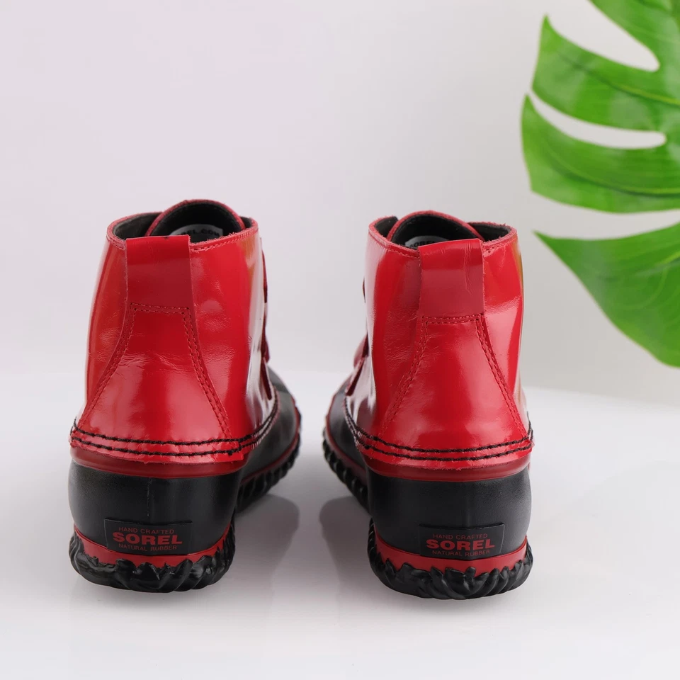 Botas Sorel para mujer talla 10 rojas negras impermeables pato con cordones al tobillo NL2511-622 Foto 4 de 4