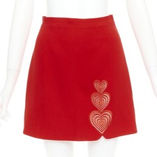 CHRISTOPHER KANE red heart embroidered cut ou...