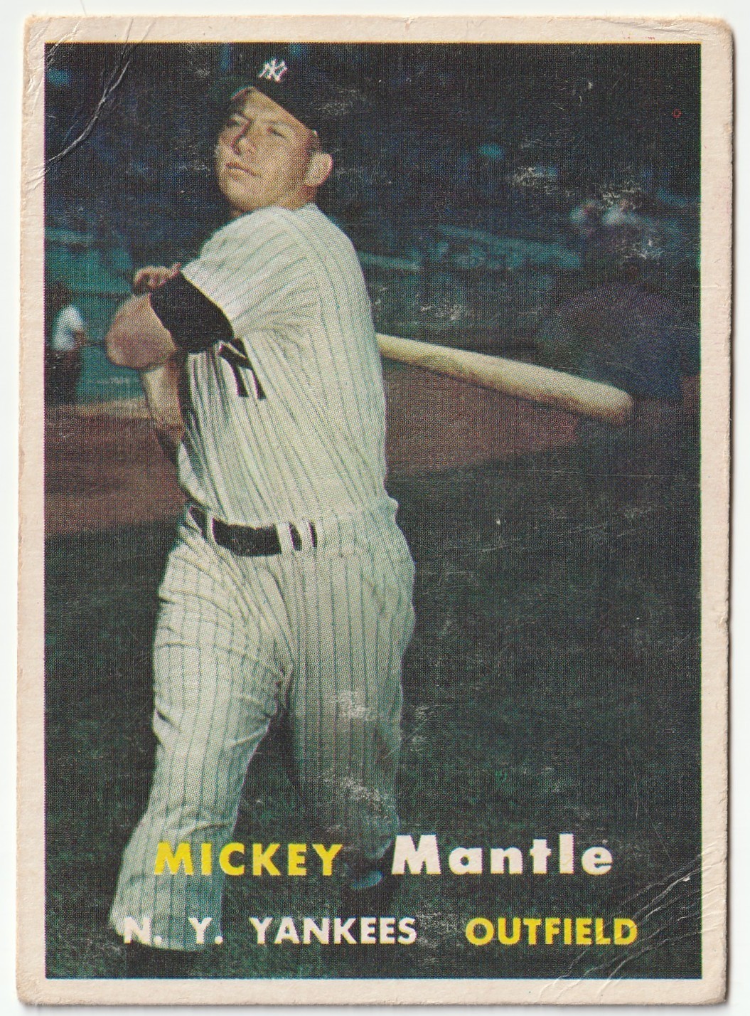 1957 Topps Mickey Mantle #95 New York Yankees HOF