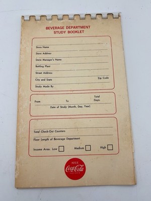 Vintage Coca Cola Salesman Beverage Dept Study Booklet Guide Book