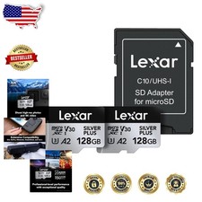 Pro Silver Plus 128GB Micro SD Card 2-Pack Durable 4K V30