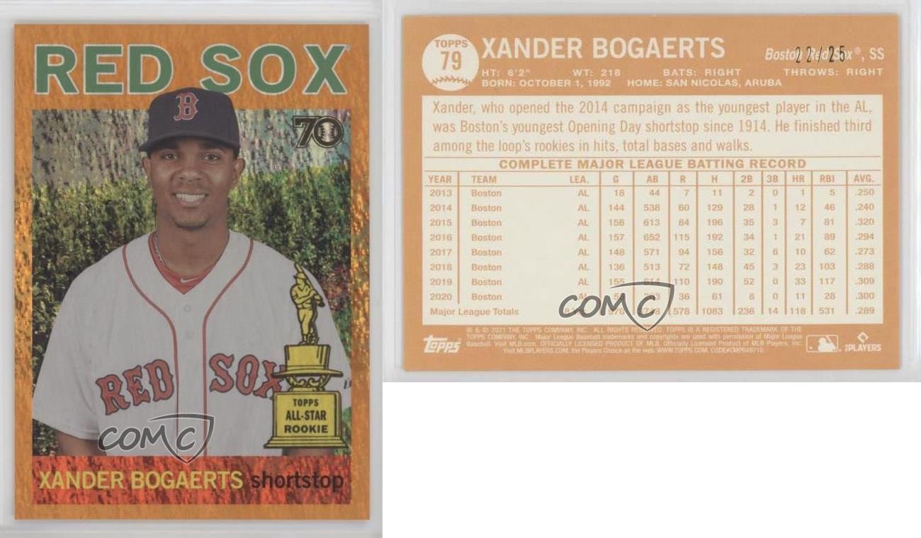 2021 All-Star Rookie Cup Base Image Orange Holofractor 22/25 Xander Bogaerts 0a6