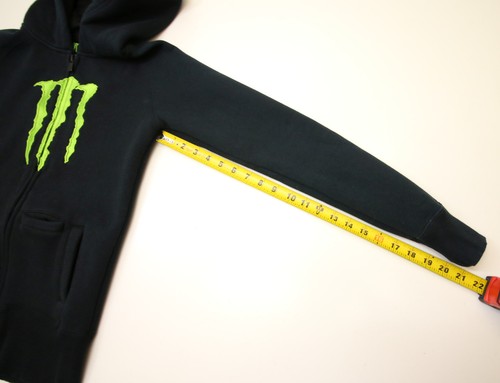 Monster Energy Embroidered Full Zip Hoodie Sweatshirt Youth Small Black Y2K READ - Picture 17 of 17