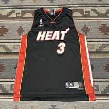Miami Heat Dwyane Wade Jersey Mens Medium Black Reebok NBA Basketball C5