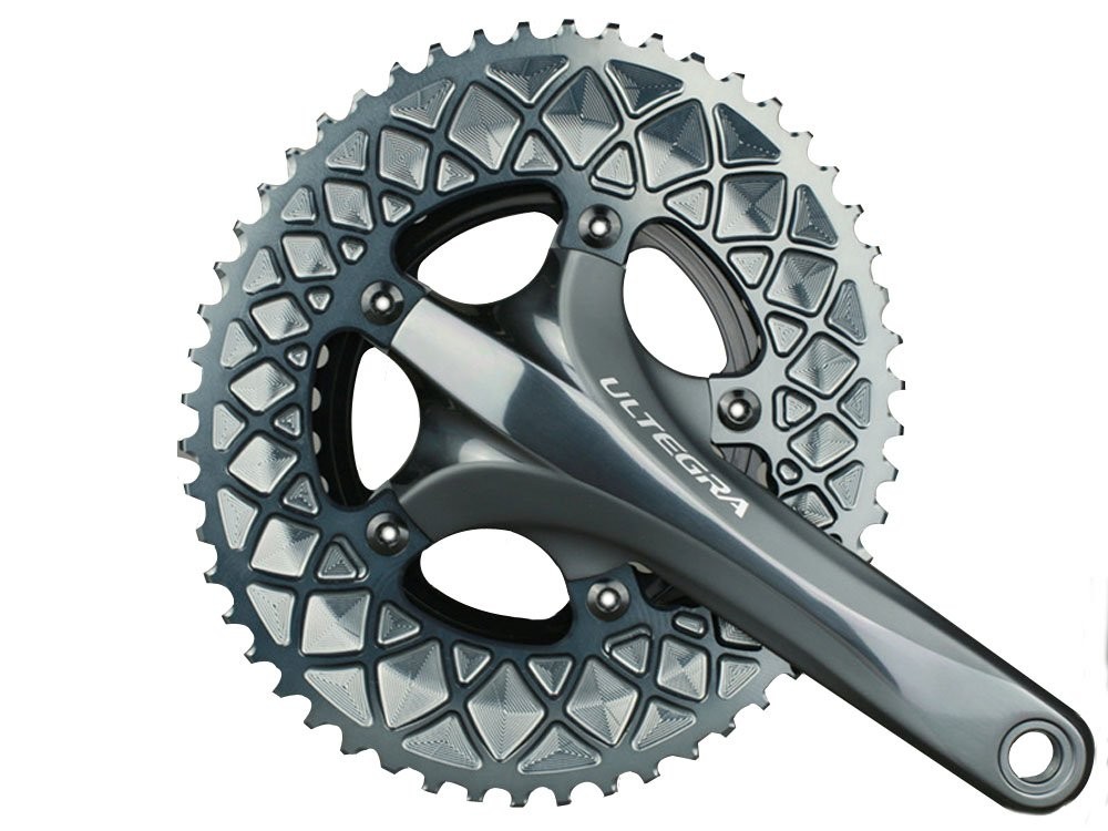 ABSOLUTE BLACK CHAINRING ABSOLUTEBLACK OVAL 110mm 52T 5B 2X GY by ABSOLUTE BLACK