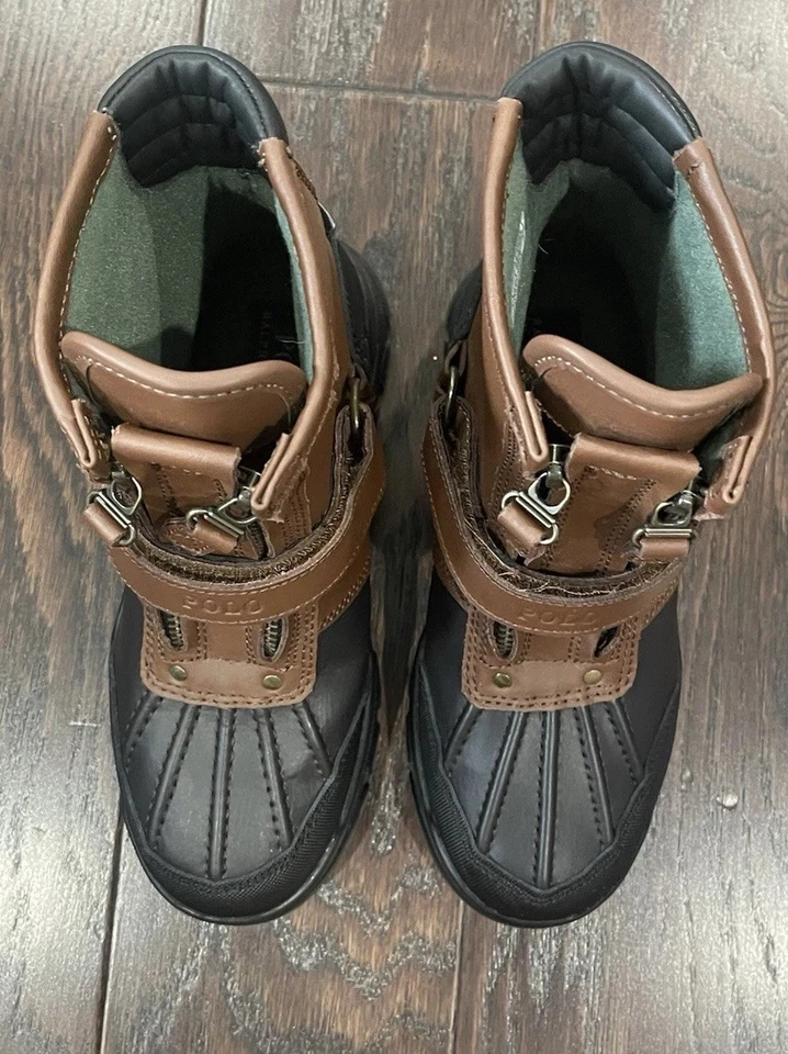 Polo by Ralph Lauren Conquered HI Leather Brown Boots Boys Size 3 - Image 4 of 4