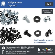 20-100x Käfigmuttern M6 Komplett-Set Rack Sc...