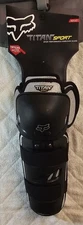 Fox Racing Titan Sport Race Knee Shin Guards Adult Brand New Black & Silver 