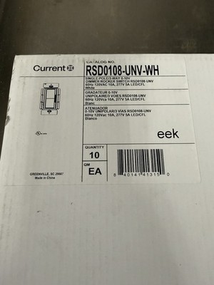 LOT 10x Current RSD0108-UNV-WH Single Pole 3-way Dimmer Rocker Switch White