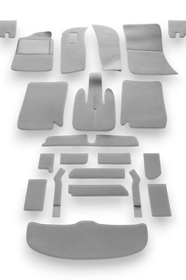 Carpet Set Rubber Heel Protectors For BMW E9 1968 - 1975 Gray